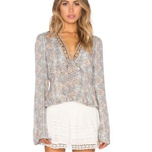 Free people time of your life cropped knotted tie top.